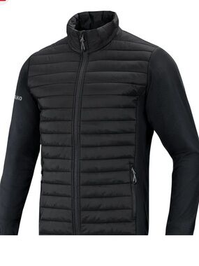 Jako Hybrid Premium Mens Black Insulated Fitted Coat Sport Lightweight Jacket
